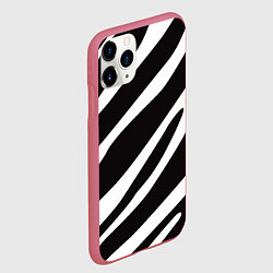 Чехол iPhone 11 Pro матовый Анималистичный рисунок зебра, цвет: 3D-малиновый — фото 2