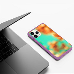 Чехол iPhone 11 Pro матовый Цветы - арт, цвет: 3D-фиолетовый — фото 2