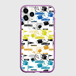 Чехол iPhone 11 Pro матовый American football sports pattern