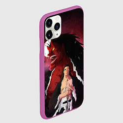 Чехол iPhone 11 Pro матовый Зараки Кенпачи, цвет: 3D-фиолетовый — фото 2