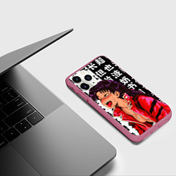 Чехол iPhone 11 Pro матовый Мисато Кацураги AHEGAO EVA, цвет: 3D-малиновый — фото 2