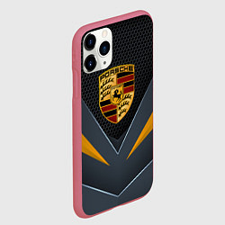 Чехол iPhone 11 Pro матовый ПОРШЕ : Премиум броня, цвет: 3D-малиновый — фото 2