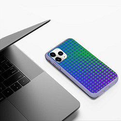 Чехол iPhone 11 Pro матовый Blue Green gradient, цвет: 3D-светло-сиреневый — фото 2