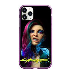 Чехол iPhone 11 Pro матовый Cyberpunk - girl grillz