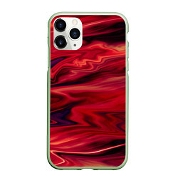 Чехол iPhone 11 Pro матовый Красный абстрактный модный узор, цвет: 3D-салатовый