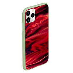 Чехол iPhone 11 Pro матовый Красный абстрактный модный узор, цвет: 3D-салатовый — фото 2