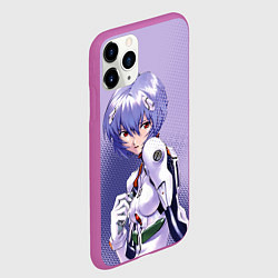 Чехол iPhone 11 Pro матовый Рей Аянами-назначенный пилот, цвет: 3D-фиолетовый — фото 2