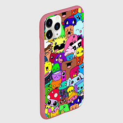 Чехол iPhone 11 Pro матовый Монстрики Nastiprazdnik, цвет: 3D-малиновый — фото 2