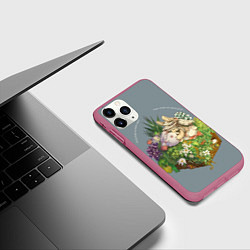 Чехол iPhone 11 Pro матовый Наначи и Митти из аниме Made in Abyss, цвет: 3D-малиновый — фото 2