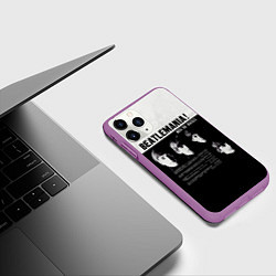 Чехол iPhone 11 Pro матовый With The Beatles Битломания, цвет: 3D-фиолетовый — фото 2