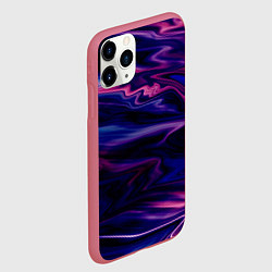 Чехол iPhone 11 Pro матовый Фиолетово-розовый абстрактный узор, цвет: 3D-малиновый — фото 2