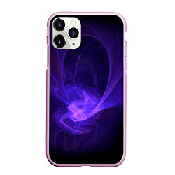 Чехол iPhone 11 Pro матовый Неоновые фракталы, цвет: 3D-розовый