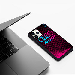 Чехол iPhone 11 Pro матовый Audi - neon gradient, цвет: 3D-черный — фото 2