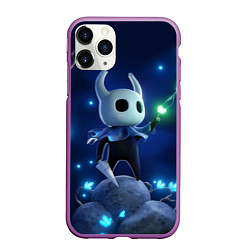 Чехол iPhone 11 Pro матовый Hollow Knight неоновые бабочки