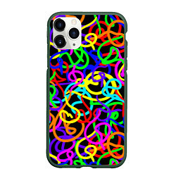 Чехол iPhone 11 Pro матовый Неоновый беспорядок, цвет: 3D-темно-зеленый