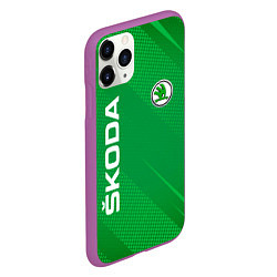 Чехол iPhone 11 Pro матовый Skoda abstraction sport, цвет: 3D-фиолетовый — фото 2