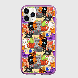 Чехол iPhone 11 Pro матовый Котики-такие котики, цвет: 3D-фиолетовый