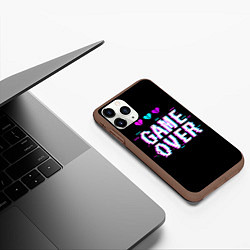 Чехол iPhone 11 Pro матовый Game Over Pixels, цвет: 3D-коричневый — фото 2