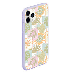 Чехол iPhone 11 Pro матовый Этнический, тропический лоскутный, цвет: 3D-светло-сиреневый — фото 2
