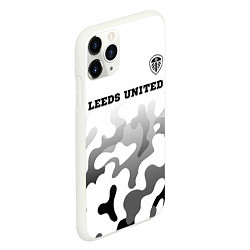 Чехол iPhone 11 Pro матовый Leeds United sport на светлом фоне: символ сверху, цвет: 3D-белый — фото 2