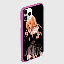 Чехол iPhone 11 Pro матовый Миса Амане - Тетрадь смерти, цвет: 3D-фиолетовый — фото 2