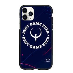 Чехол iPhone 11 Pro матовый Символ Quake и надпись best game ever, цвет: 3D-черный