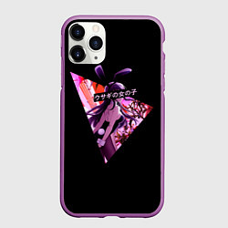Чехол iPhone 11 Pro матовый Bunny Girl, цвет: 3D-фиолетовый