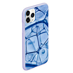 Чехол iPhone 11 Pro матовый Абстрактная синяя ледяная броня, цвет: 3D-светло-сиреневый — фото 2
