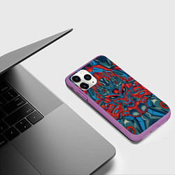 Чехол iPhone 11 Pro матовый Робот-монстр, цвет: 3D-фиолетовый — фото 2
