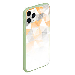 Чехол iPhone 11 Pro матовый Однотонный белый и желто-серый геометрический, цвет: 3D-салатовый — фото 2