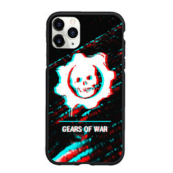 Чехол iPhone 11 Pro матовый Gears of War в стиле glitch и баги графики на темн