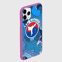 Чехол iPhone 11 Pro матовый ТХЭКВОНДО ITF МОРСКИЕ ВОЛНЫ, цвет: 3D-фиолетовый — фото 2