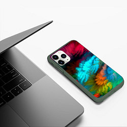 Чехол iPhone 11 Pro матовый Colorful Explosion, цвет: 3D-темно-зеленый — фото 2