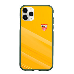 Чехол iPhone 11 Pro матовый Sevilla желтая абстракция, цвет: 3D-темно-зеленый