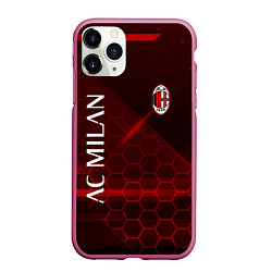 Чехол iPhone 11 Pro матовый Ac milan Соты