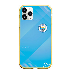 Чехол iPhone 11 Pro матовый Manchester city Голубая абстракция