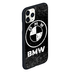 Чехол iPhone 11 Pro матовый BMW с потертостями на темном фоне, цвет: 3D-черный — фото 2