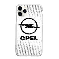 Чехол iPhone 11 Pro матовый Opel с потертостями на светлом фоне, цвет: 3D-белый