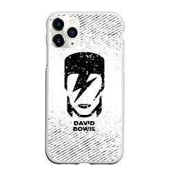 Чехол iPhone 11 Pro матовый David Bowie с потертостями на светлом фоне, цвет: 3D-белый