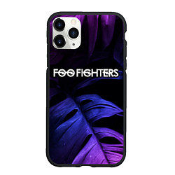 Чехол iPhone 11 Pro матовый Foo Fighters neon monstera