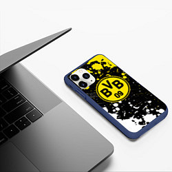 Чехол iPhone 11 Pro матовый Borussia Краска, цвет: 3D-тёмно-синий — фото 2