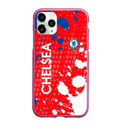 Чехол iPhone 11 Pro матовый Chelsea Краска, цвет: 3D-малиновый