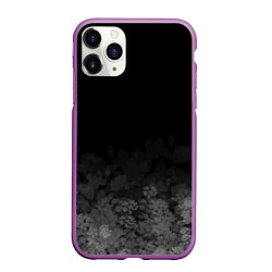Чехол iPhone 11 Pro матовый Листва на темном фоне, цвет: 3D-фиолетовый