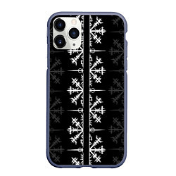 Чехол iPhone 11 Pro матовый Скандинавский компас Вегвизир, цвет: 3D-серый