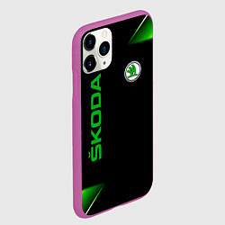 Чехол iPhone 11 Pro матовый Skoda Sport Абстракция, цвет: 3D-фиолетовый — фото 2