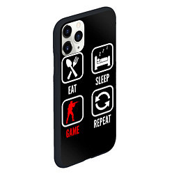 Чехол iPhone 11 Pro матовый Eat, sleep, Counter Strike, repeat, цвет: 3D-черный — фото 2