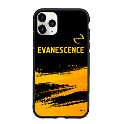 Чехол iPhone 11 Pro матовый Evanescence - gold gradient: символ сверху, цвет: 3D-черный