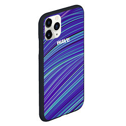 Чехол iPhone 11 Pro матовый Абстрактные волны Wave - синие, цвет: 3D-черный — фото 2