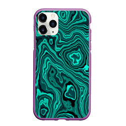 Чехол iPhone 11 Pro матовый Имитация камня - яшма, цвет: 3D-фиолетовый