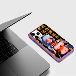 Чехол iPhone 11 Pro матовый Камисато Аяка - Геншин Импакт, цвет: 3D-фиолетовый — фото 2